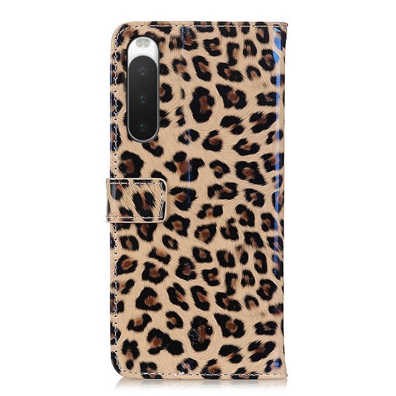 Custodia in pelle Sony Xperia 10 IV Effetto Pelle Di Leopardo