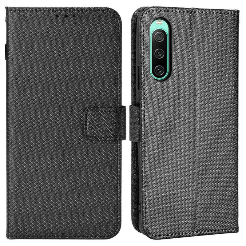 Custodia in pelle Sony Xperia 10 IV Elegante Finta Pelle Con Cinturino