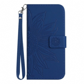 Custodia in pelle Sony Xperia 10 IV Girasole Strappy