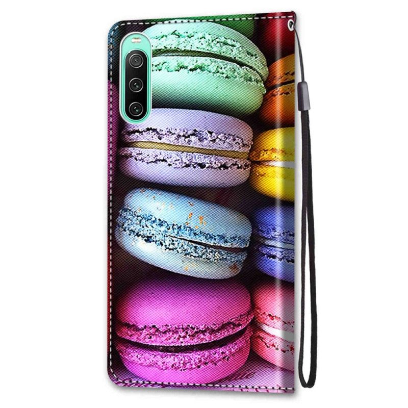 Custodia in pelle Sony Xperia 10 IV Macarons