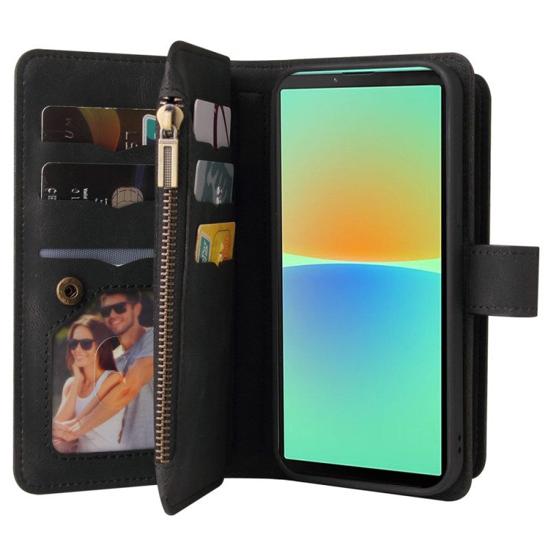 Custodia in pelle Sony Xperia 10 IV Portacarte Multifunzione