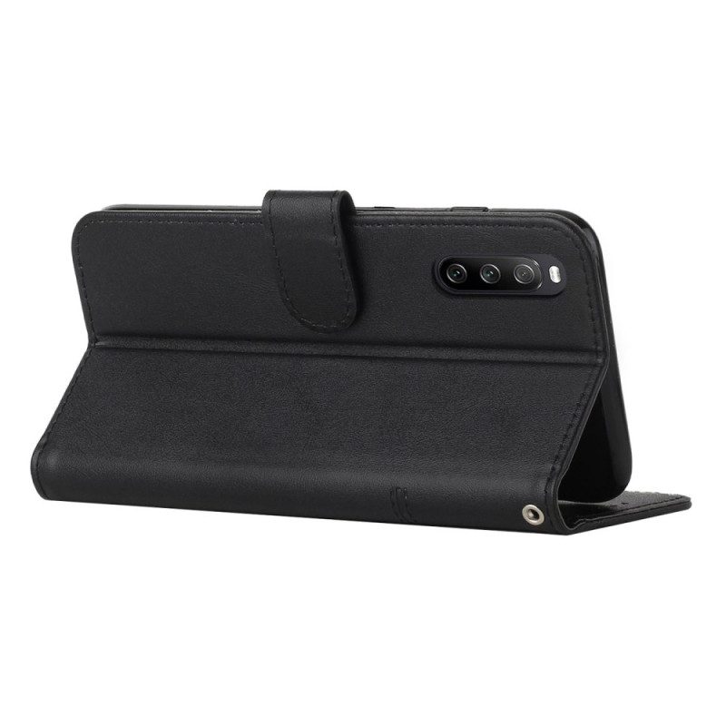 Custodia in pelle Sony Xperia 10 IV Stile Geometrico In Pelle Con Cinturino