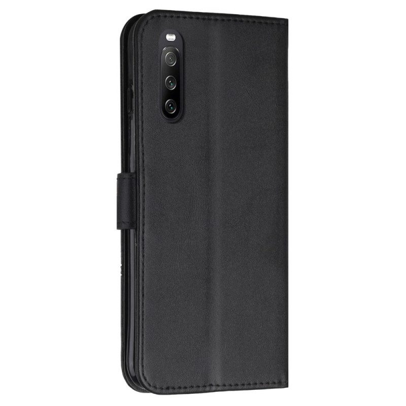 Custodia in pelle Sony Xperia 10 IV Stile Geometrico In Pelle Con Cinturino