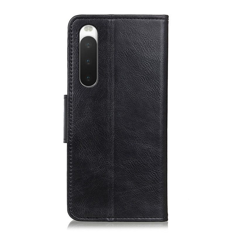 Folio Cover Sony Xperia 10 IV Chiusura In Pelle Stile Reversibile