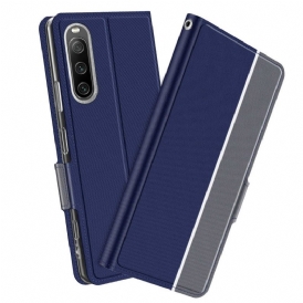 Folio Cover Sony Xperia 10 IV Custodia in pelle Bicolore Baiyu