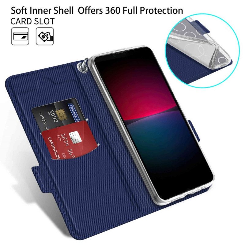 Folio Cover Sony Xperia 10 IV Custodia in pelle Bicolore Baiyu