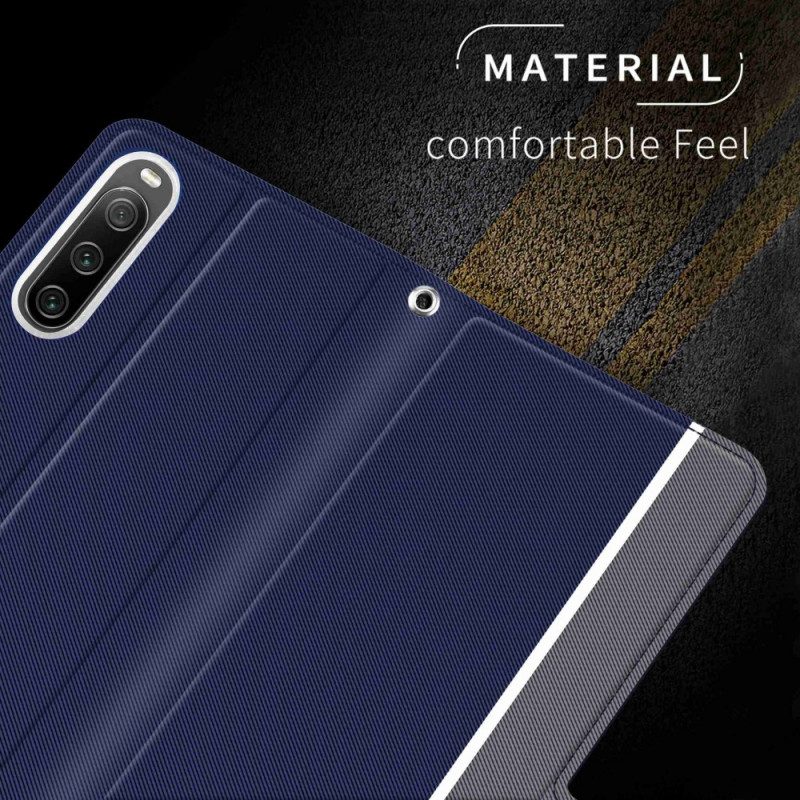 Folio Cover Sony Xperia 10 IV Custodia in pelle Bicolore Baiyu