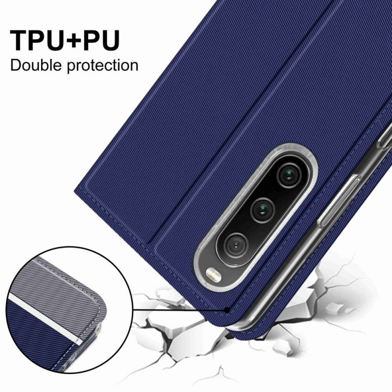 Folio Cover Sony Xperia 10 IV Custodia in pelle Bicolore Baiyu