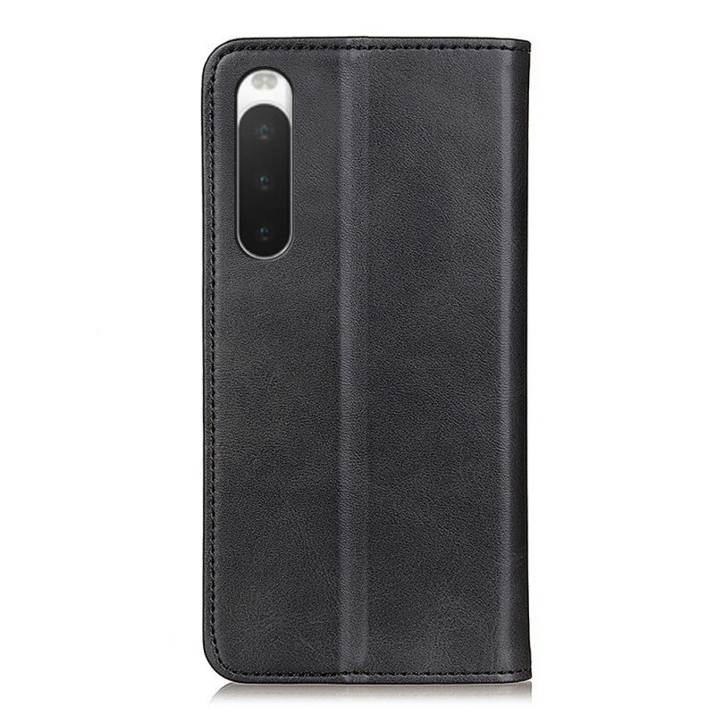 Folio Cover Sony Xperia 10 IV Custodia in pelle Cuoio Spaccato