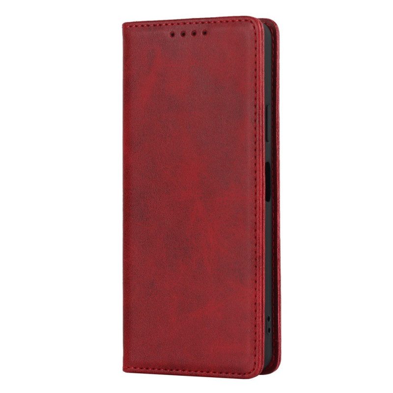 Folio Cover Sony Xperia 10 IV Custodia in pelle Disegno Classico