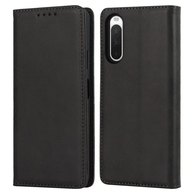 Folio Cover Sony Xperia 10 IV Custodia in pelle Disegno Classico