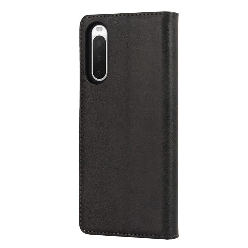 Folio Cover Sony Xperia 10 IV Custodia in pelle Disegno Classico