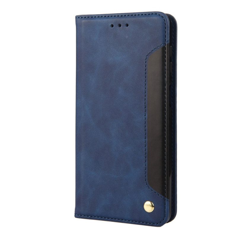 Folio Cover Sony Xperia 10 IV Custodia in pelle Due Toni