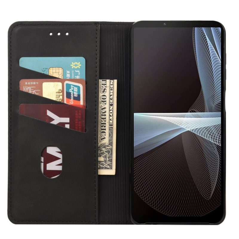 Folio Cover Sony Xperia 10 IV Custodia in pelle Due Toni