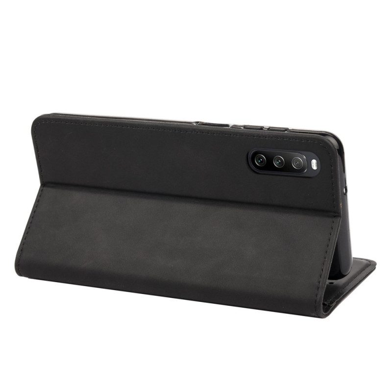 Folio Cover Sony Xperia 10 IV Custodia in pelle Due Toni