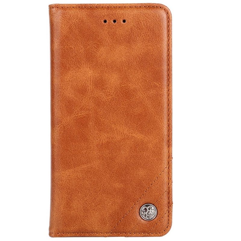 Folio Cover Sony Xperia 10 IV Custodia in pelle Rivetto Decorativo In Ecopelle