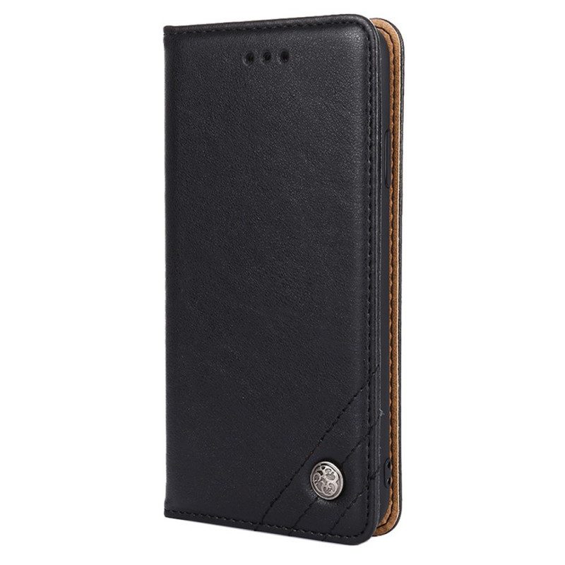 Folio Cover Sony Xperia 10 IV Custodia in pelle Rivetto Decorativo In Ecopelle