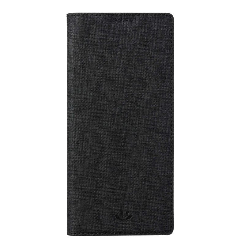 Folio Cover Sony Xperia 10 IV Custodia in pelle Struttura Del Tessuto Vili