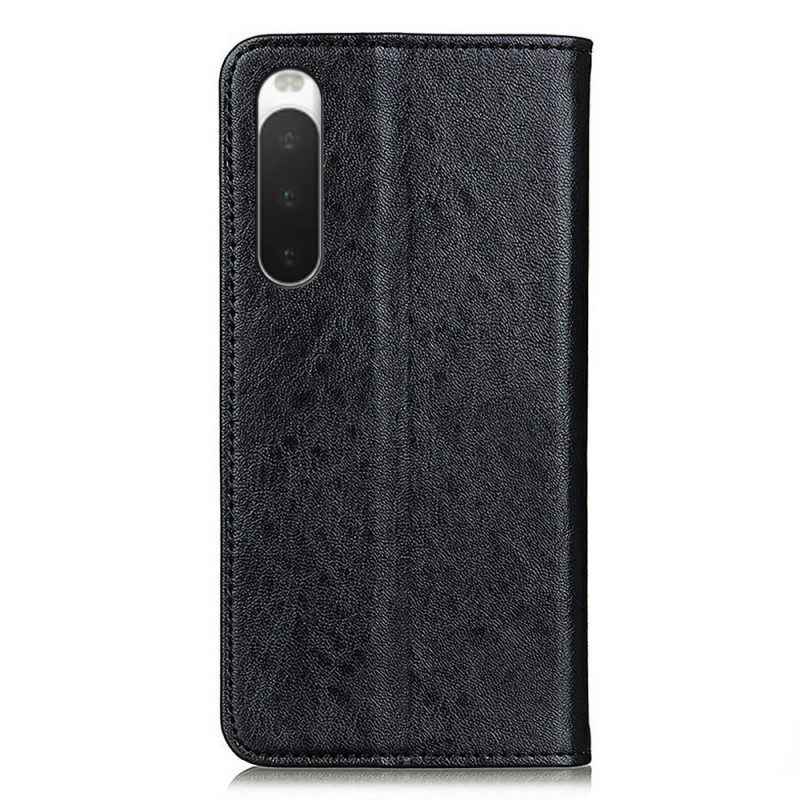 Folio Cover Sony Xperia 10 IV Custodia in pelle Strutturato