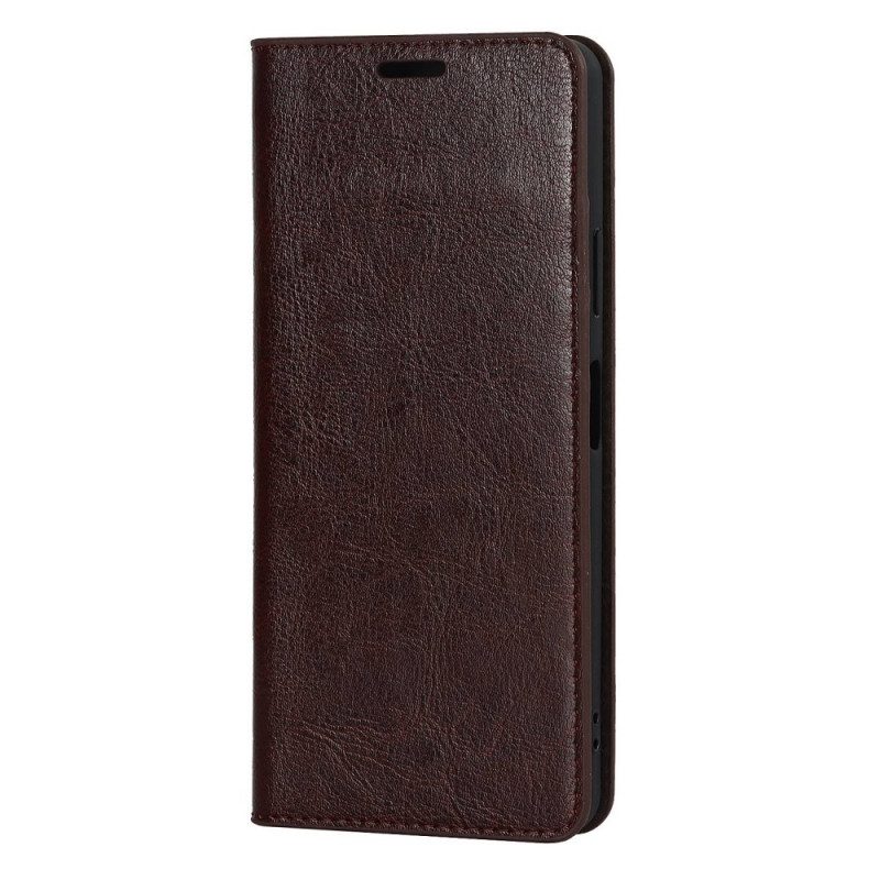 Folio Cover Sony Xperia 10 IV Custodia in pelle Pelle Vera