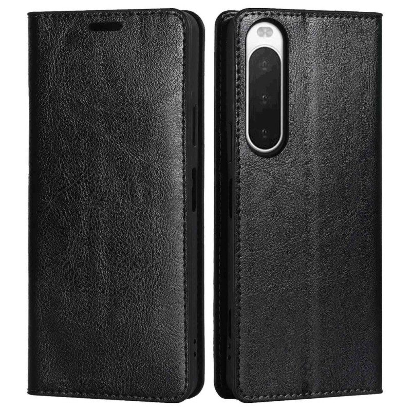 Folio Cover Sony Xperia 10 IV Custodia in pelle Pelle Vera