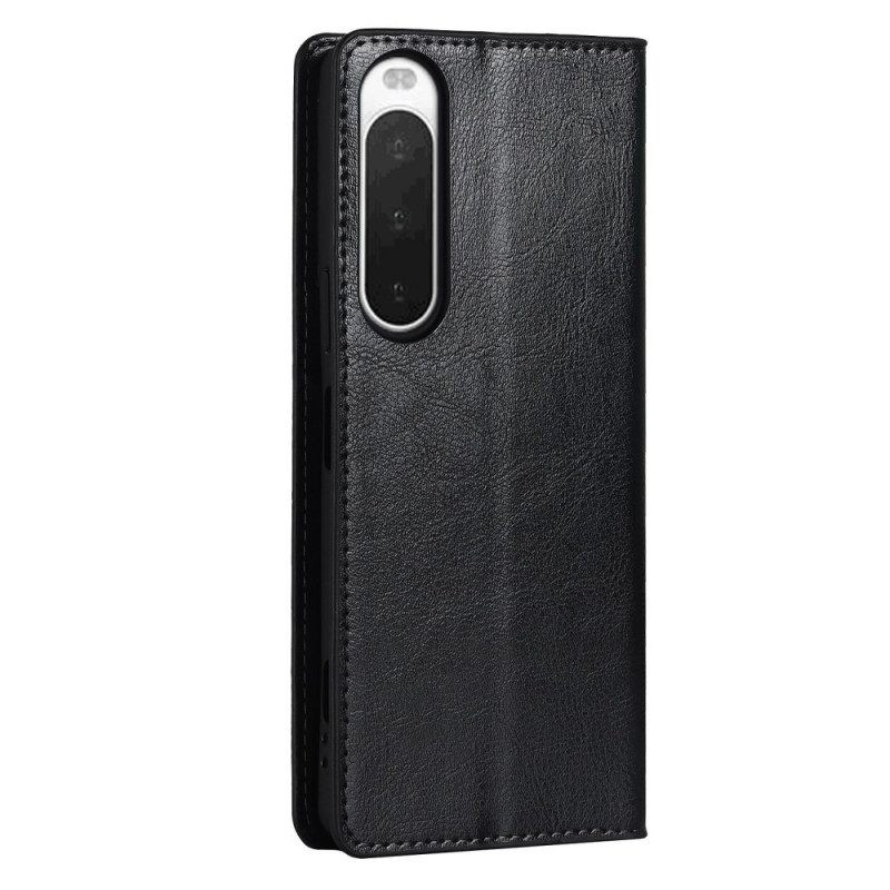 Folio Cover Sony Xperia 10 IV Custodia in pelle Pelle Vera