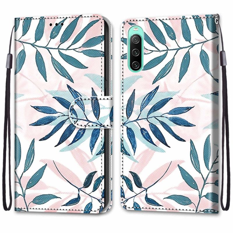 Folio Cover Sony Xperia 10 IV Grafica Con Cordino