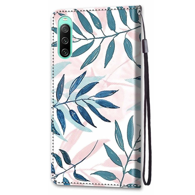 Folio Cover Sony Xperia 10 IV Grafica Con Cordino