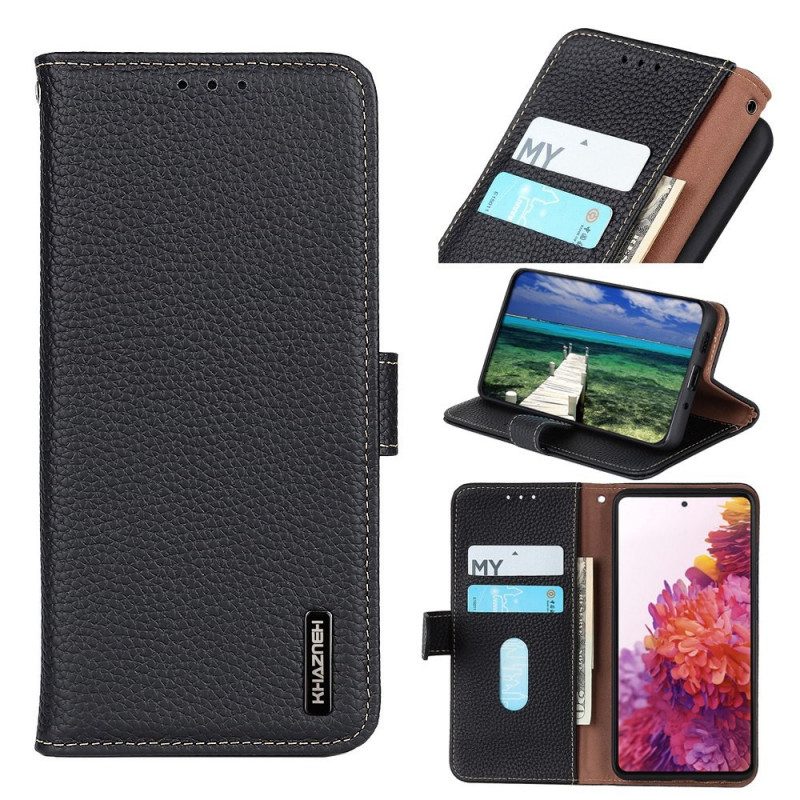 Folio Cover Sony Xperia 10 IV Khazneh Pelle Di Litchi