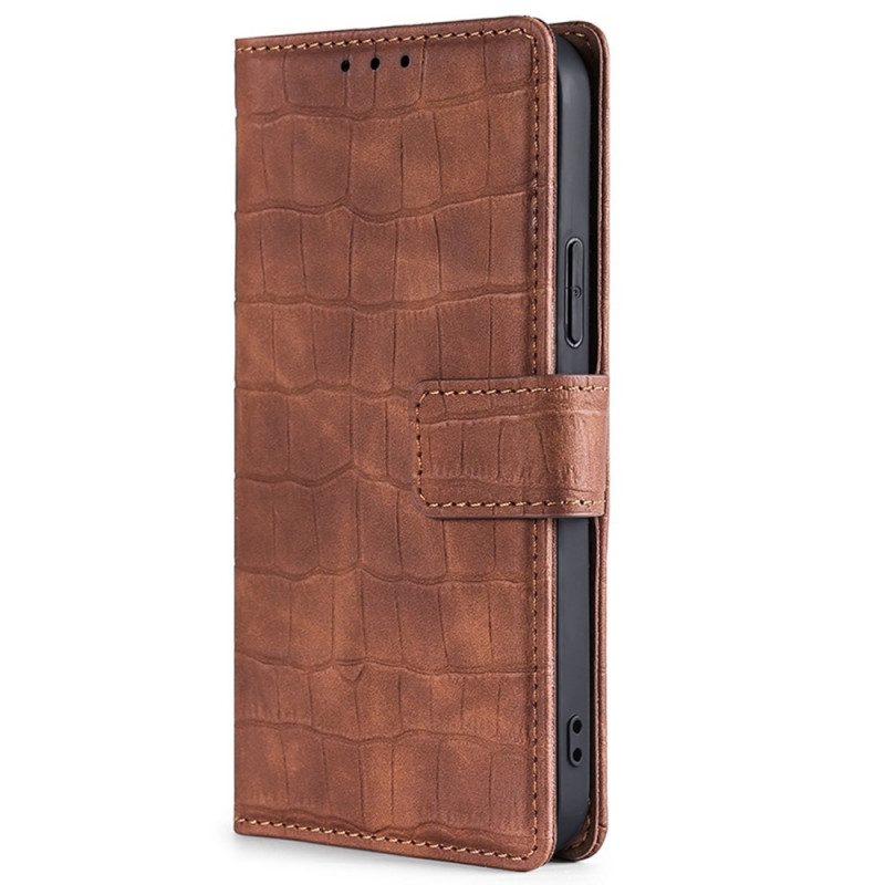 Folio Cover Sony Xperia 10 IV Stile Pelle Di Coccodrillo