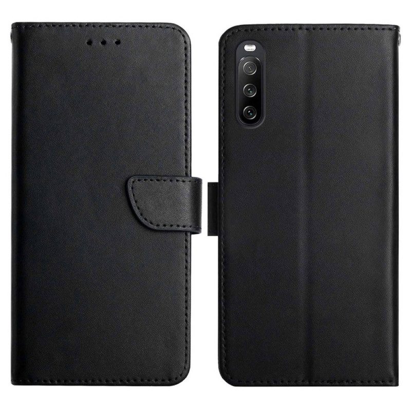 Folio Cover Sony Xperia 10 IV Vera Pelle Nappa