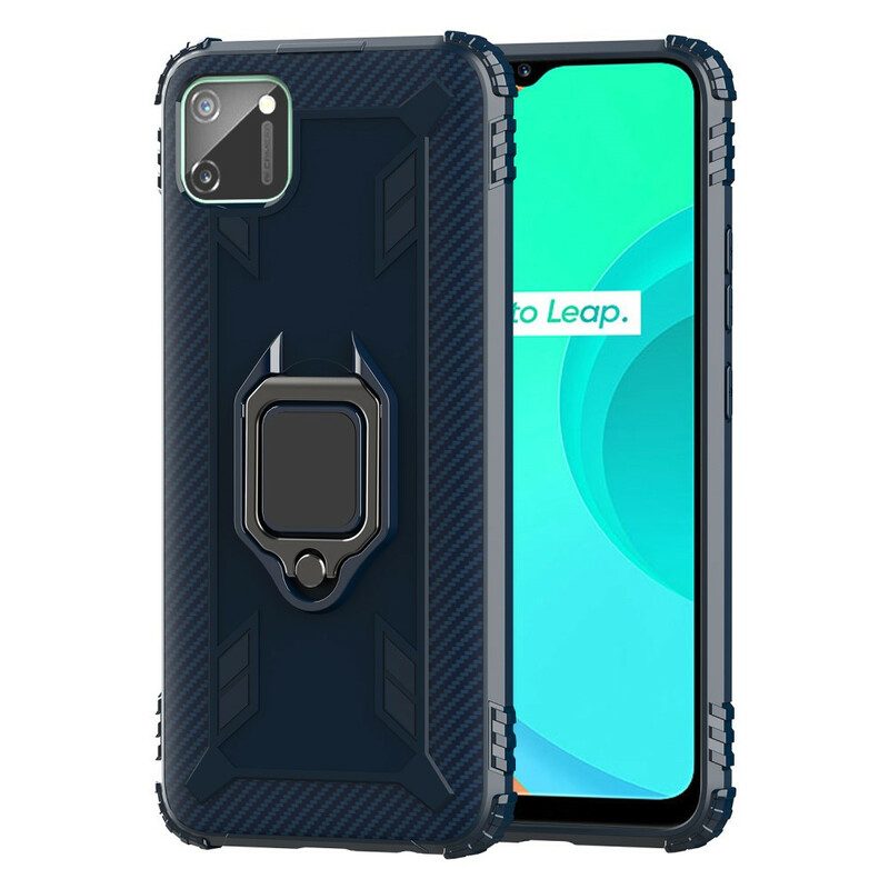 Cover Realme C11 Anello E Fibra Di Carbonio