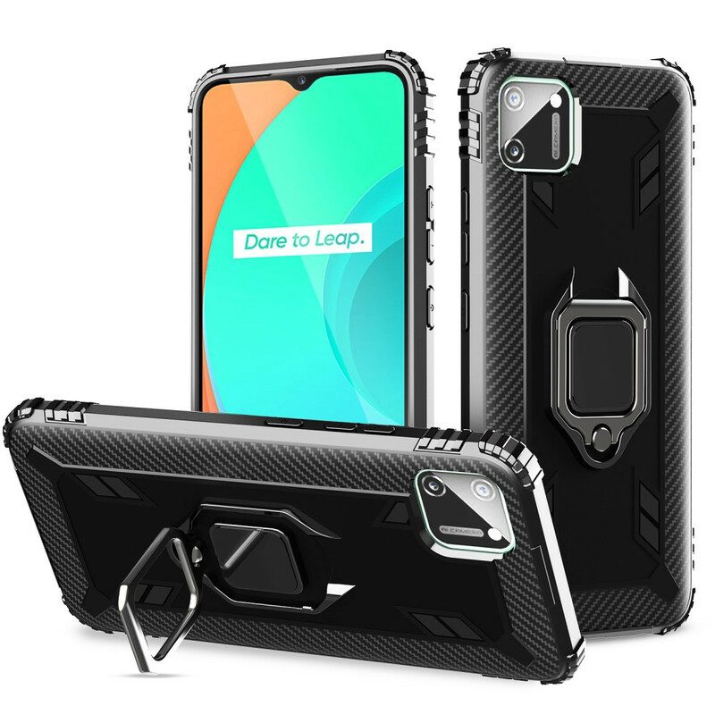 Cover Realme C11 Anello E Fibra Di Carbonio