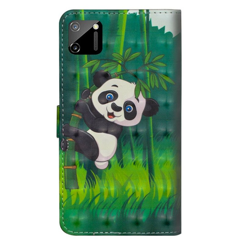 Custodia in pelle Realme C11 Panda E Bambù