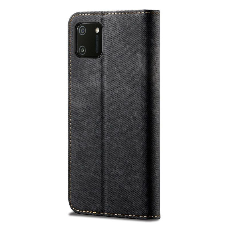 Folio Cover Realme C11 Custodia in pelle Trama Di Jeans In Ecopelle