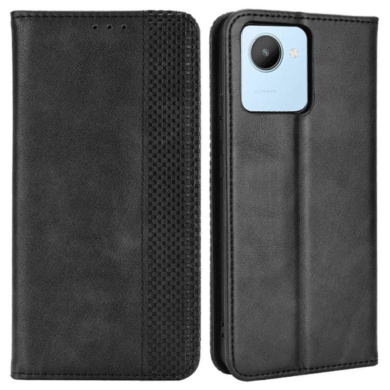 Folio Cover Realme C30 Custodia in pelle Stile Vintage