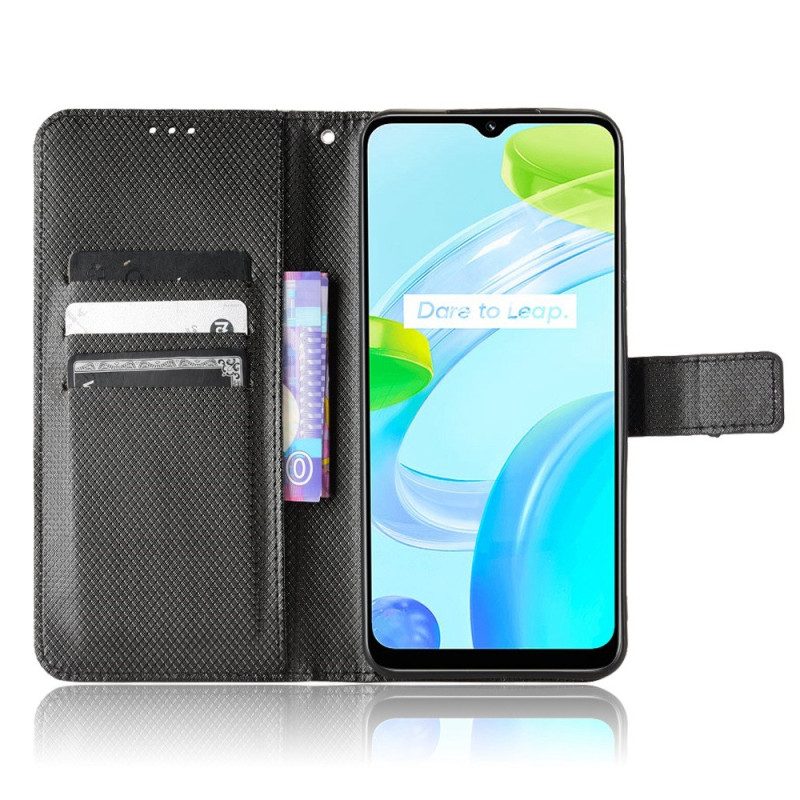 Folio Cover Realme C30 Trama Di Diamante Strappy