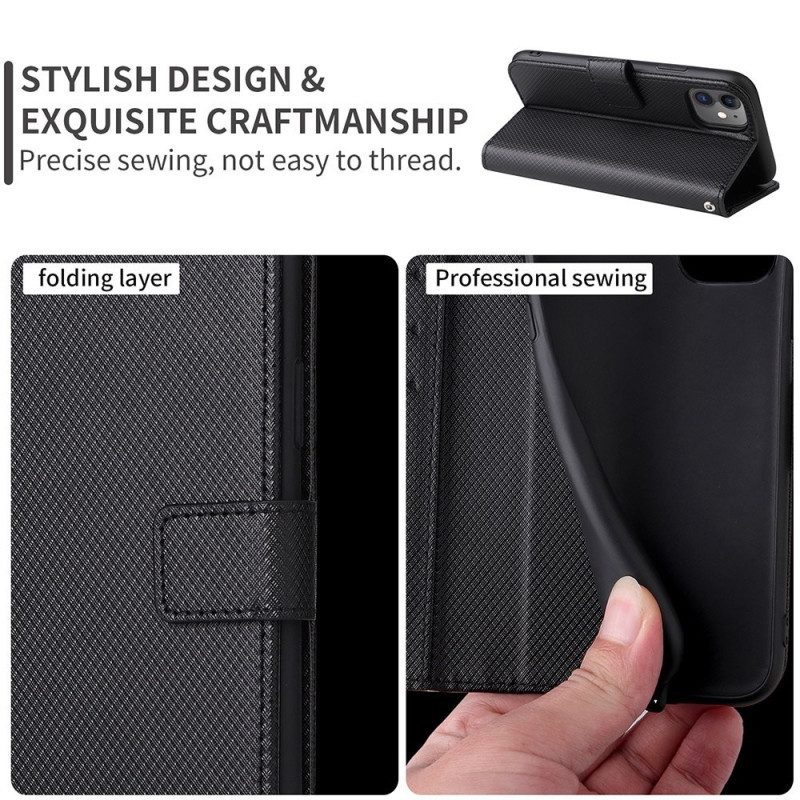 Folio Cover Realme C30 Trama Di Diamante Strappy