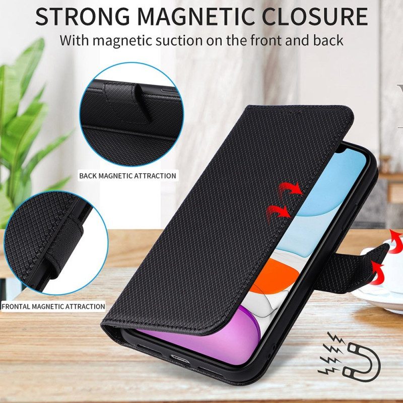 Folio Cover Realme C30 Trama Di Diamante Strappy