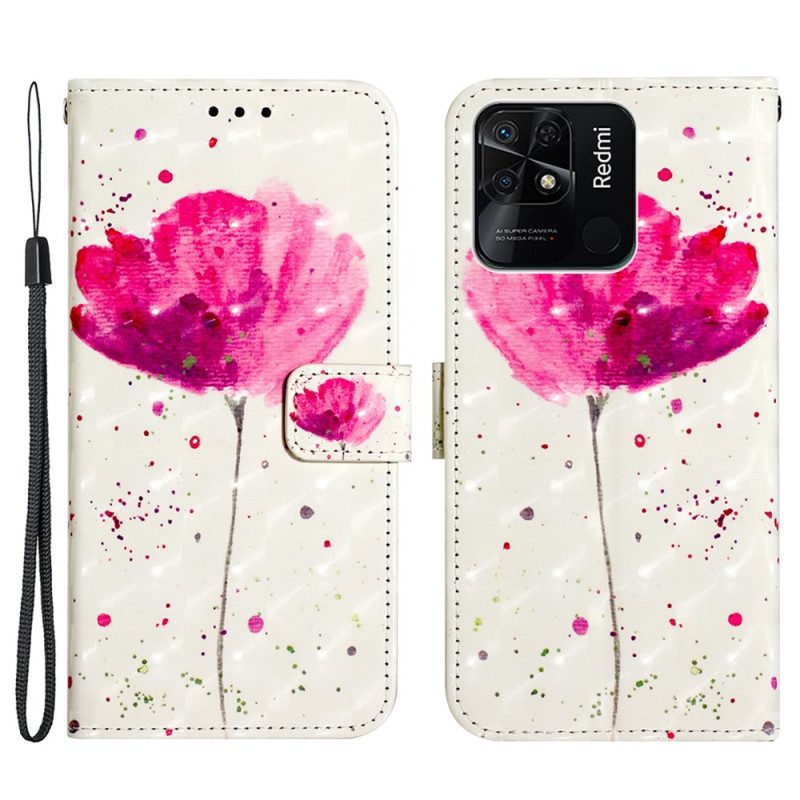 Cover Xiaomi Redmi 10C Cinturino Papavero