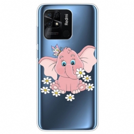 Cover Xiaomi Redmi 10C Elefante Rosa Senza Cuciture