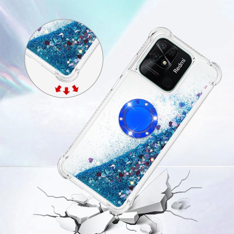 Cover Xiaomi Redmi 10C Espositore Per Anelli Con Paillettes Colorate