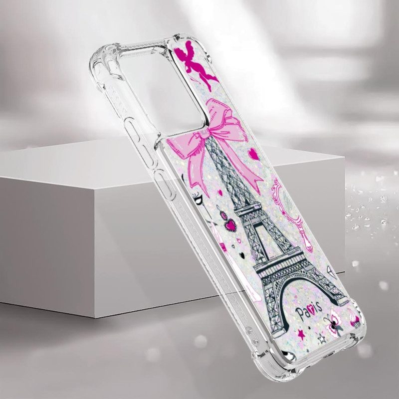 Cover Xiaomi Redmi 10C Paillettes Torre Eiffel