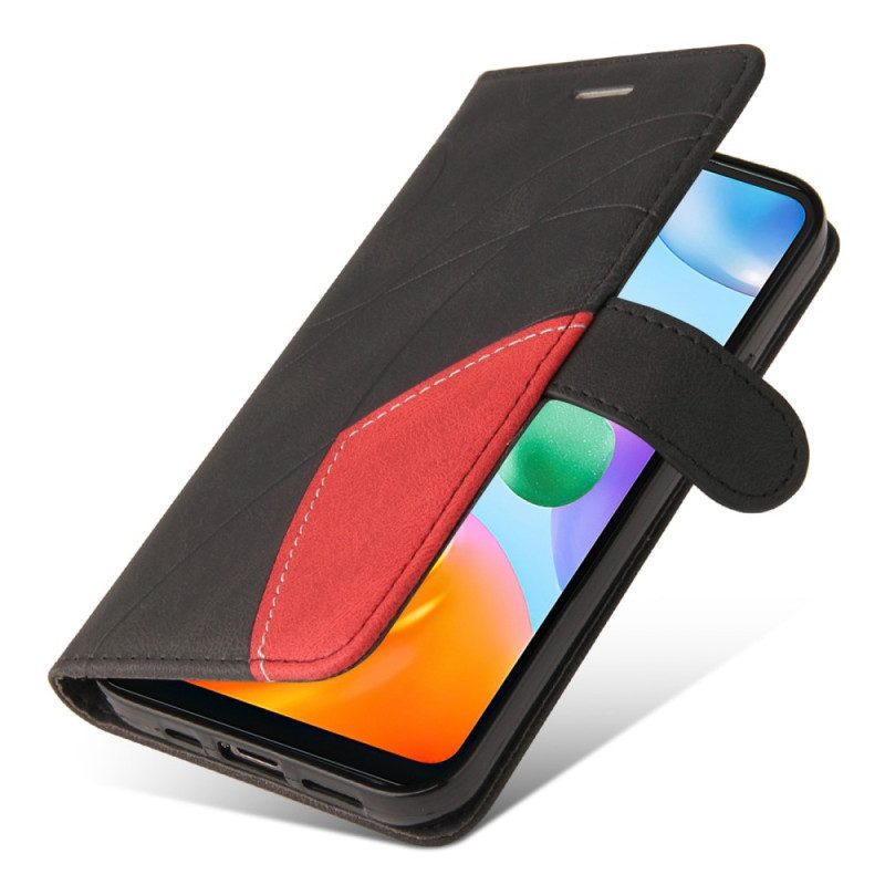 Custodia A Portafoglio Xiaomi Redmi 10C Cinturino Bicolore