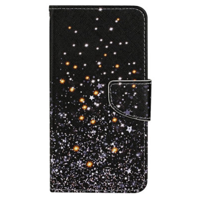 Custodia A Portafoglio Xiaomi Redmi 10C Effetto Glitter Con Cinturino