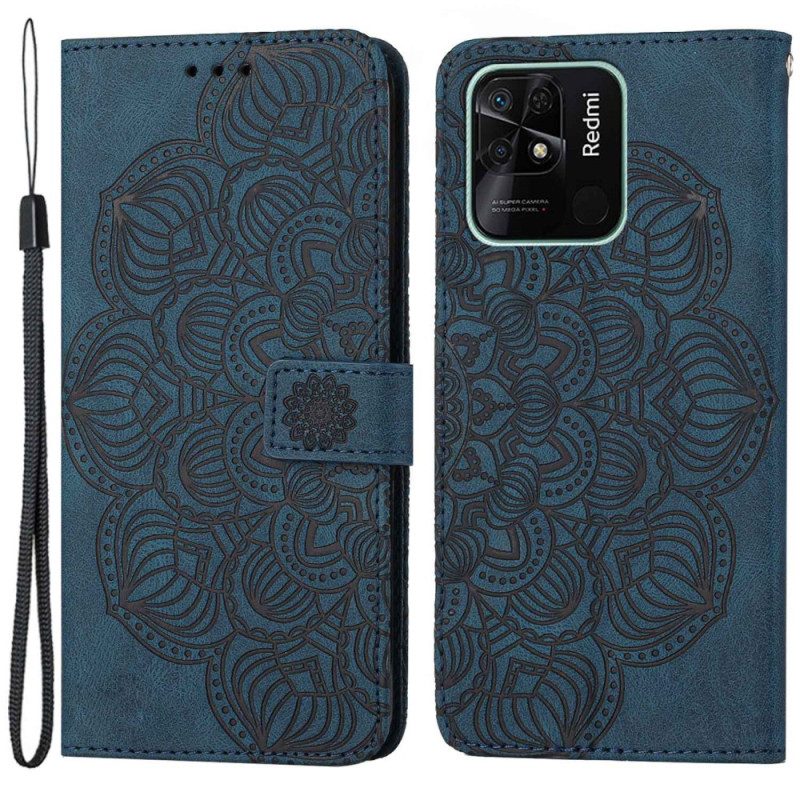 Custodia A Portafoglio Xiaomi Redmi 10C Mandala Strappy