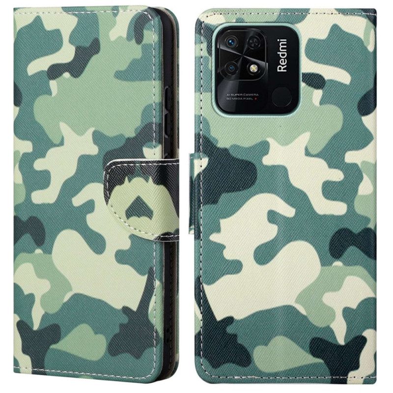 Custodia in pelle Xiaomi Redmi 10C Camuffamento Militare