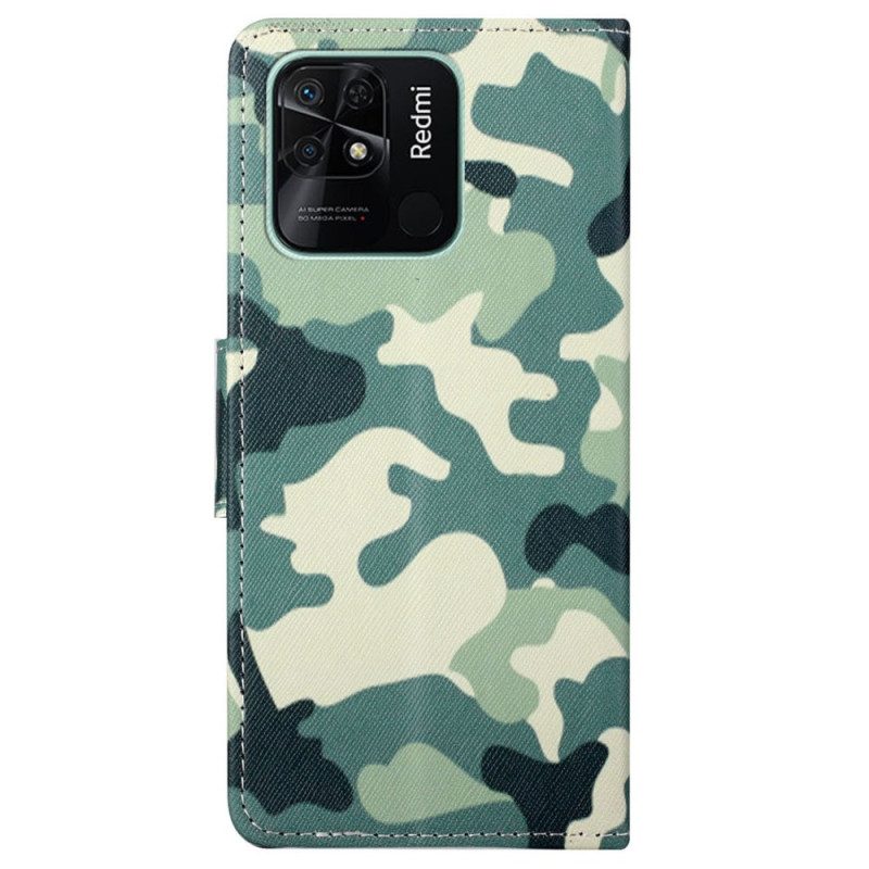 Custodia in pelle Xiaomi Redmi 10C Camuffamento Militare