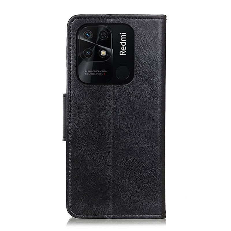 Custodia in pelle Xiaomi Redmi 10C Chiusura In Pelle Stile Reversibile