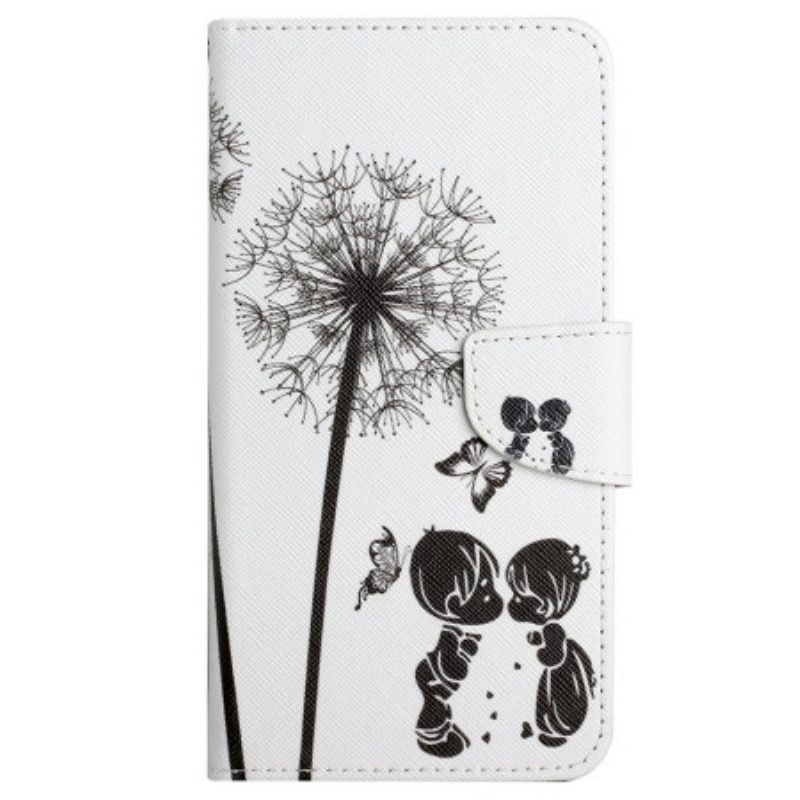 Custodia in pelle Xiaomi Redmi 10C Cordino Love Dandelions